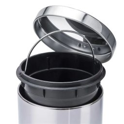 Lixeira Aço Inox Platina com Pedal e Cesto Interno 3 Litros - Mek - 2