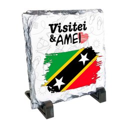 Quadro De Pedra Bandeira São Cristóvão Névis Visitei E Amei - 1