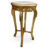 Mesa Auxiliar Dourado com Tampo em Mármore 74x40x40cm - 1