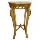 Ver imagem 5 de Mesa Auxiliar Dourado com Tampo em Mármore 74x40x40cm