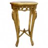 Mesa Auxiliar Dourado com Tampo em Mármore 74x40x40cm - 5