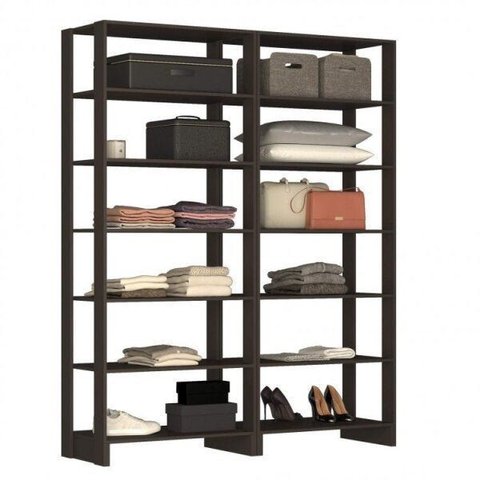 Closet Modulado 2 Peças 12 Prateleiras Yes Preto/Branco