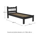 Ver imagem 3 de Cama Solteiro Madeira Maciça Com Colchão Madri Cr4161 Preta