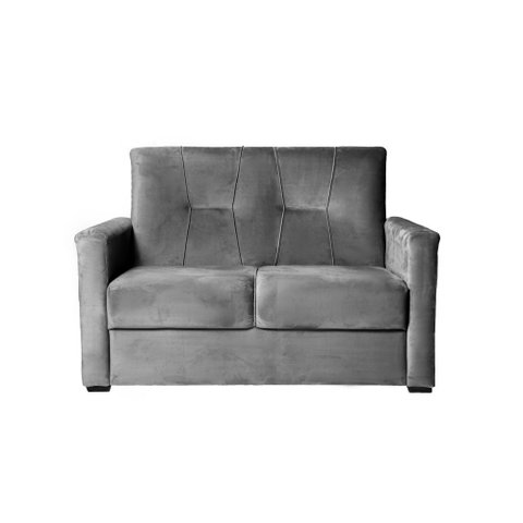 Sofá 2 Lugares Pequeno Alice e Porta Controle Herreiro Cores Cor:cinza