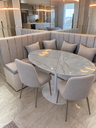 Ver imagem 1 de Mesa de Jantar Saarinen Oval 180x100cm em MDF Pietra Bronze