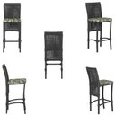 Ver imagem 5 de Mesa Bistrô e 4 Banquetas Roma Preta Corda Náutica Estofado 5 Trama