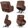 Poltrona do Papai Reclinável Kalie Elevação Lift Elétrico Fh9 Pu Marrom Brilho - Mpozenato - 6