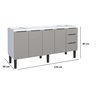 Gabinete Armário Cozinha Jupter Cozimax 1.80 Mt 100% Aço P/ Pia -Balção 180 cm -4 Portas- 3 Gavetas - 3