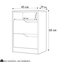Ver imagem 6 de Mesa de Cabeceira 2 Gavetas Sole Flex Cinamomo Off White Albatroz