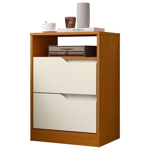 Mesa de Cabeceira 2 Gavetas Sole Flex Cinamomo Off White Albatroz