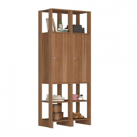 Guarda-Roupa Modulado Closet 2 Peças 2 Portas com 6 Prateleiras Internas e 6 Nichos Externos Yes Mar