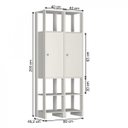 Ver imagem 3 de Guarda-Roupa Closet 2 Peças 2 Portas com 6 Prateleiras Internas e 6 Nichos Externos Yes 