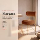 Ver imagem 2 de Cadeira Sala de Jantar Margara Kit 8 Base Aço Dourado Bouclê D03 - D'Rossi
