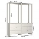 Ver imagem 2 de Closet Modulado 2 Peças 2 Cabideiros e 6 Gavetas Yes