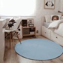 Ver imagem 1 de Tapete Boho Redondo Ø140cm Azul Bebe - Antiderrapante