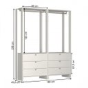 Ver imagem 3 de Closet Modulado 2 Peças 2 Cabideiros e 6 Gavetas Yes Marrom