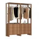 Ver imagem 1 de Closet Modulado 2 Peças 2 Cabideiros e 6 Gavetas Yes Marrom
