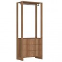 Ver imagem 2 de Closet Modulado 2 Peças 2 Cabideiros e 6 Gavetas Yes Marrom
