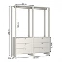 Ver imagem 3 de Closet Modulado 2 Peças 2 Cabideiros e 6 Gavetas Yes