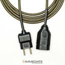 Ver imagem 2 de Extensão Elétrica 2 Metros Pp 2x0,75mm Revestido Dourado/preto Cabos Immediate