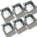 Ver imagem 1 de Conj 36 Cuba Gastronômica Inox Gn 1/6x65 Mm 900 Ml + Tampa 1/6 em Policarbonato com Abertura para Co