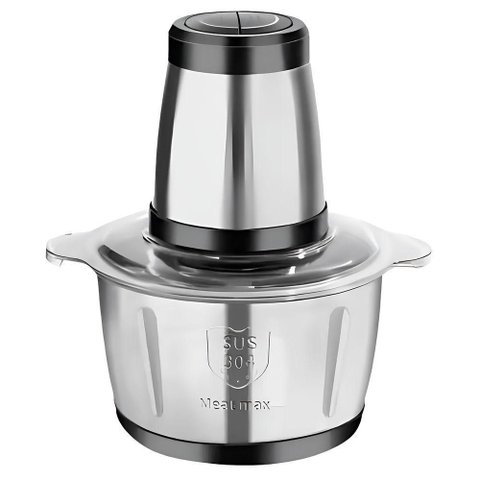 Triturador Alimentos Elétrico 2l Aço Inox 4 Lâminas em Inox e 2 Velocidades - 220v