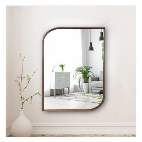 Espelho Decorativo Ibiza com Moldura Lâmina de Madeira