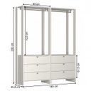 Ver imagem 2 de Guarda-Roupa Closet 2 Peças 2 Cabideiros e 6 Gavetas Yes