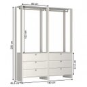 Ver imagem 2 de Guarda-Roupa Modulado Closet 2 Peças 2 Cabideiros e 6 Gavetas Yes Preto/Grafite Intenso