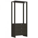 Ver imagem 3 de Guarda-Roupa Modulado Closet 2 Peças 2 Cabideiros e 6 Gavetas Yes Preto/Grafite Intenso