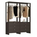 Ver imagem 1 de Guarda-Roupa Modulado Closet 2 Peças 2 Cabideiros e 6 Gavetas Yes Preto/Grafite Intenso