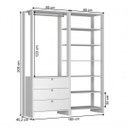 Ver imagem 2 de Closet Modulado 2 Peças com 1 Cabideiro 3 Gavetas e 7 Nichos Yes