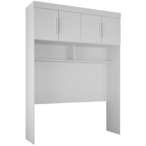 Guarda Roupa Modulado Individual Aéreo Casal Orion Branco 4 Portas Leifer Móveis