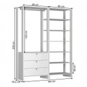 Ver imagem 2 de Closet Modulado 2 Peças com 1 Cabideiro 3 Gavetas e 7 Nichos Yes