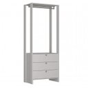 Ver imagem 3 de Closet Modulado 2 Peças com 1 Cabideiro 3 Gavetas e 7 Nichos Yes