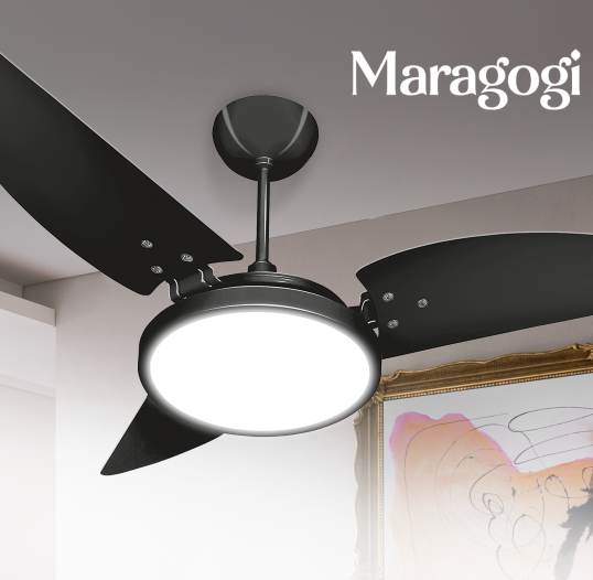 Ventilador de Teto Maragogi LED 6500K Preto Com 3 Pás de MDF 220V+Controle Ventex - 2