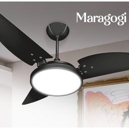 Ventilador de Teto Maragogi LED 6500K Preto Com 3 Pás de MDF 220V+Controle Ventex - 2