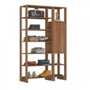 Ver imagem 1 de Guarda-Roupa Modulado Closet 2 Peças 1 Porta com 2 Prateleiras e 9 Nichos Yes Marrom