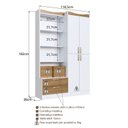 Ver imagem 3 de Guarda-Roupa Infantil com 4 Portas e 2 Gavetas ROUP001 Branco/Mel