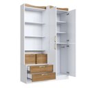 Ver imagem 4 de Guarda-Roupa Infantil com 4 Portas e 2 Gavetas ROUP001 Branco/Mel