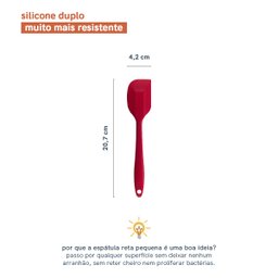 ESPÁTULA DE SILICONE DUPLO RETA PÃO DURO PEQUENA - OIKOS - 2