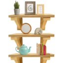 Ver imagem 1 de Kit 3 Prateleiras Multiuso 28x14cm + Mão Francesa Madeira