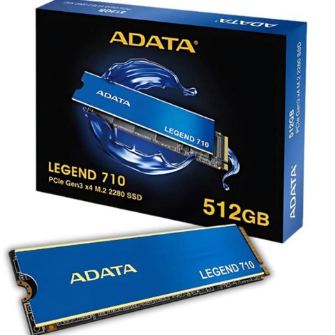 Gravador Ssd 512gb Nvme M.2 2280 Adata Azul Real com Acabamento Dourado