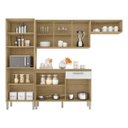 Ver imagem 2 de Armário de Cozinha Compacta Versalhes 12 Portas, 1 Gaveta e Balcão com Tampo em Mdp Freijó Supremo -