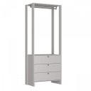 Ver imagem 3 de Closet Modulado 2 Peças com 1 Cabideiro 3 Gavetas e 7 Nichos Yes