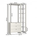 Ver imagem 2 de Closet Modulado 2 Peças com 1 Cabideiro 3 Gavetas e 7 Nichos Yes
