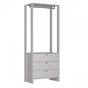 Ver imagem 3 de Closet Modulado 2 Peças com 1 Cabideiro 3 Gavetas e 7 Nichos Yes 