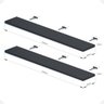 Kit 02 Prateleiras Suporte Embutido 150x25x4cm Preta Conceito - 4