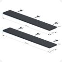 Ver imagem 4 de Kit 02 Prateleiras Suporte Embutido 150x25x4cm Preta Conceito