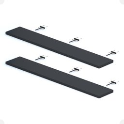 Kit 02 Prateleiras Suporte Embutido 150x25x4cm Preta Conceito - 6